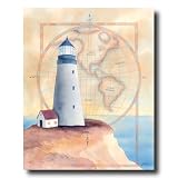 Ocean Lighthouse World Map # 2 Home Decor Wall Picture 16x20 Art Print