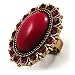 Large Antique Gold Vintage Crystal Cocktail Ring (Magenta & Pink)