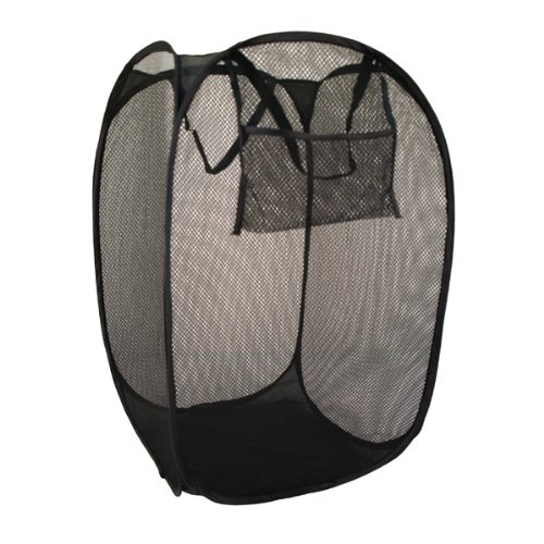 Black Mesh Pop-Up Single Laundry Hamper