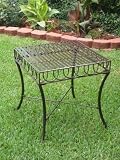 Wrought Iron Side Table (Hammered Bronze) (22"H x 20"W x 20"D)