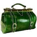 DELARA Handtasche kleine gr�ne Arzttasche Leder