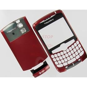 --NEW AT&T RIM Blackberry Curve 8300 8310 8320 Original OEM Full Housing Case Cover with Lens Battery Back Door Faceplate Bottom U Piece Red Color GSM Plus Tool Kit T5 Screw Driver & Opener