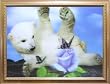 立体写真3Dピクチャー【白クマの赤ちゃんと蝶】