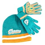 Miami Dolphins Youth Knit Hat & Beanie Set (Ages 5 - 10)