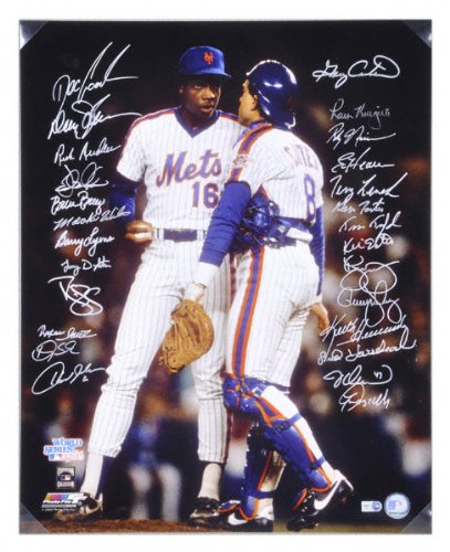 1986 New York Mets - Carter and Gooden - Autographed 16x20 Team Signed Photograph