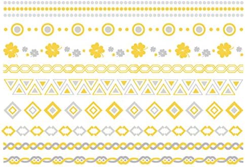 Gold and Silver Temporary Metallic Tattoos, Like Flash Tats - 1 Sheet
