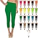 VIV Collection Basic Solid Footless 3/4 Length/Capri Leggings (Green)