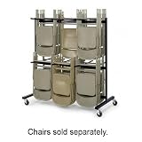 SAF4199BL - Chair Cart,Double Tier,Holds 84,65-1/4x33-1/2x69-3/4,BK