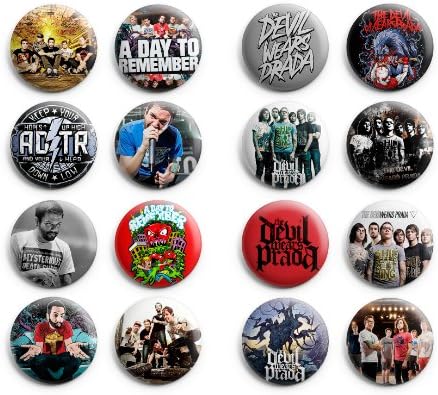 A day To Remember / The Devil Wears Prada Pinback Buttons 16Pcs 1.25 inch Mix Set