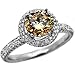 1.85ct Chocolate Round Diamond Engagement Ring Vintage Style 18k White Gold