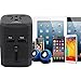 ETvalley Universal All-in-one Travel Power International Adapters with Dual USB Ports and Nightlight Built-in LED, Color Black