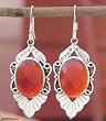 Carnelian earrings, 'Sunny Sky' 0.7" W 2" L