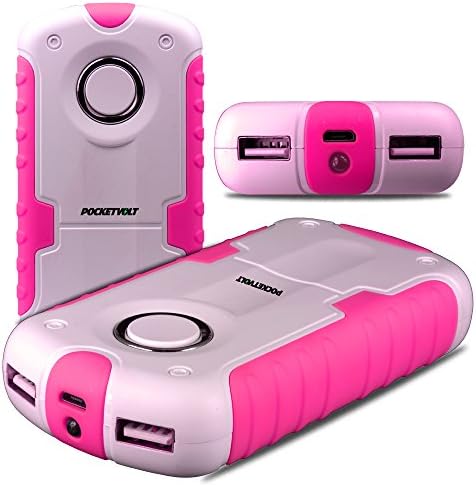 Power Bank, POCKETVOLT [Smart Output Technology] Portable Power Bank PINK [7800mAh with Dual USB Port for Smartphone and Tablet]