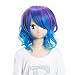 Cosplay Wigs Vocaloid Rin Mixed Purple and Blue Curly Fashion Girls and Ladies