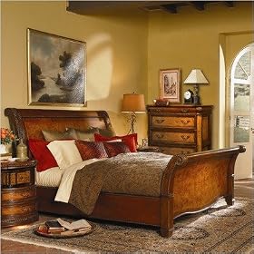 Bundle-72 Sonoma Sleigh Bedroom Set with Storage in Distressed Cherry (7 Pieces) Size:... by Lansford Park