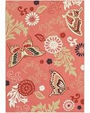 Shaw Area Rugs: Kathy Ireland Young Attitude: Fantasy Butterfly Lip Gloss Pink Rug: 5'5