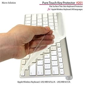 【クリックで詳細表示】フルフラットキーボードカバー・Pure Touch Key Protector ＃201 for Apple Wireless Keyboard JIS-US / PTKP201