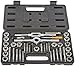 Drill America 40 Piece Carbon Steel Tap and Die Set with Round Dies (#4 - 1/2