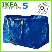 Large VOLUME ~ Ikea Tote Bags - SET of (5) ~ Each order comes with 2 page insert giving you ideas on how to use these bags
