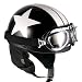Goggles Vintage German Style Half Helmet (Black White-star Large) Motorcycle Biker Cruiser Scooter Touring Helmet RS.5747.00