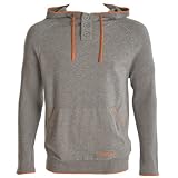 Soul Cal Ribbed Button Hooded Knit - Light grey - Mens