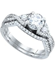1.37CTW DIAMOND 0.81CT CENTER ROUND BRIDAL RING