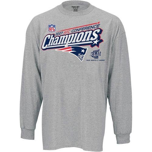Buy New England Patriots Ash 2007 AFC Conference Champions Locker Room Long Sleeve T-shirt by Reebok