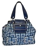 Givenchy Patterned Denim and Blue Leather Large Satchel 6959193554