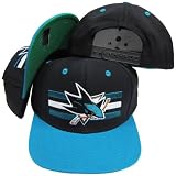 San Jose Sharks Black/Teal Two Tone Snapback Adjustable Plastic Snap Back Hat / Cap