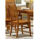 Set of 2 Dining Chairs Mission Style Medium Brown Finish