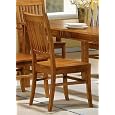Set of 2 Dining Chairs Mission Style Medium Brown Finish