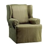 Casual Home Chenille Wing Chair Slipcover - Green