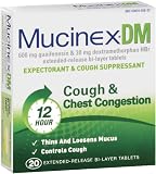 Mucinex Dm, Expectorant and Cough Suppressant, 600 mg Guaifenesin & 30 mg Dextromethorphan Hbr, 20 - Extended release Bi layer tablets for Sale