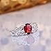 NYKKOLA Silver Beautiful Ruby Diamond Fashion Band Ring for Women Lady Lovers