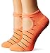 adidas Women's Studio Super No Show Socks (2 Pack), One Size, Sun Glow Orange/Deepest Space