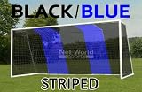 Buy STRIPED SOCCER GOAL NET - Black/Blue - Official FULL SIZE FIFA Spec - 24x8 / 24' x 8'