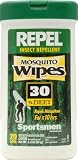 Repel Sportsmen Formula 20 Count Mosquito Repellent Wipes 30% DEET 34070