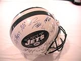 2011 NEW YORK JETS TEAM SIGNED AUTOGRAPHED FULL SIZE REPLICA HELMET MARK SANCHEZ,TOMLINSON,SANTONIO HOLMES