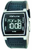Kahuna KW06002G Mens digital black leather strap watch