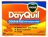 Vicks Non-Drowsy DayQuil Cold and Flu Multi-Symptom Relief 20 LiquiCaps (Pack of 3) 60 Liquid Capsules Total