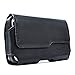 XXL Size Premium iPhone 11 Pro Max, iPhone 8 Plus , 7 Plus , 6S Plus, 6 Plus Leather Belt Clip Pouch Case Cover Holster (Fits with Otterbox Defender / Lifeproof / Mophie Juice Pack Air/Plus Case On)