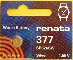 Renata Silver Oxide Watch Battery For 377 Button Cell