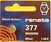 Renata Silver Oxide Watch Battery For 377 Button Cell