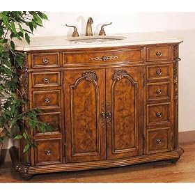 Upperclass Furniture W5302-11 Sink Chest- Under Mount Bone Color Sink- Cream Marble... by Upperclass Furniture