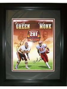 Signed Art Monk Photograph - Darrell Green 8x10 HOF Framed - Autographed NFL Photos