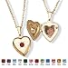 PalmBeach Jewelry Goldtone Birthstones Simulated Heart Locket- July- Simulated Ruby