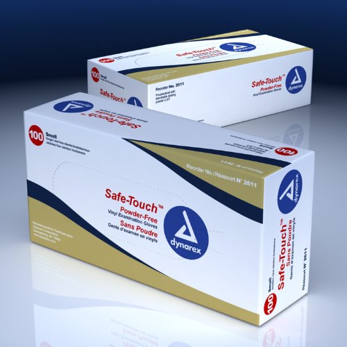 Dynarex 2611 Safe-Touch Vinyl Exam Glove Powder Free Small 10/100/Case Dynarex 2611 Safe-Touch Vinyl Exam Glove Powder Free Small 10/100/Case