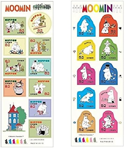 Moomin greeting Stamp sheet 52 yen 82 yen Each1 sheet Set MOOMIN