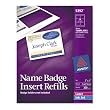 Laser Name Badge Insert Refills, 3 x 4, White, 300 per Box