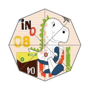 Auto Folding Foldable Umbrella Funny White Dinosaur Dino 08 Blue Brown Red Green Yellow Color Star Dot Classical Stripe